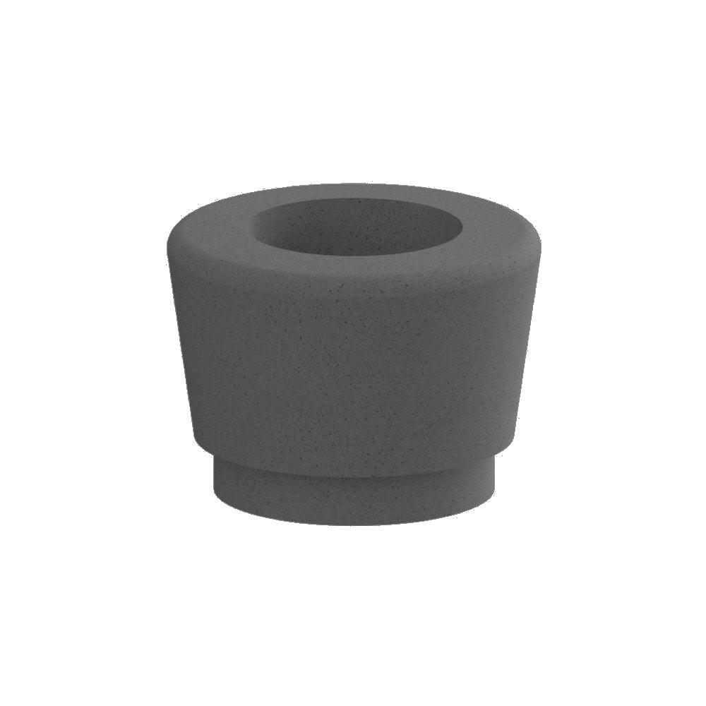 WS9086 Our Town Single Round Planter — Weatherstone — W26 Charcoal — digitally rendered color preview