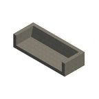 ZB.BB.10 Extra Long Seat with Backrest and Sides — Acid Wash — A20 White — digitally rendered color preview