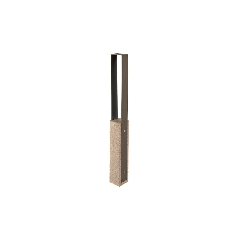 DF6530 Collaboration Vault Bike Bollard - Medium/Square — Weatherstone — W21 Buff — digitally rendered color preview