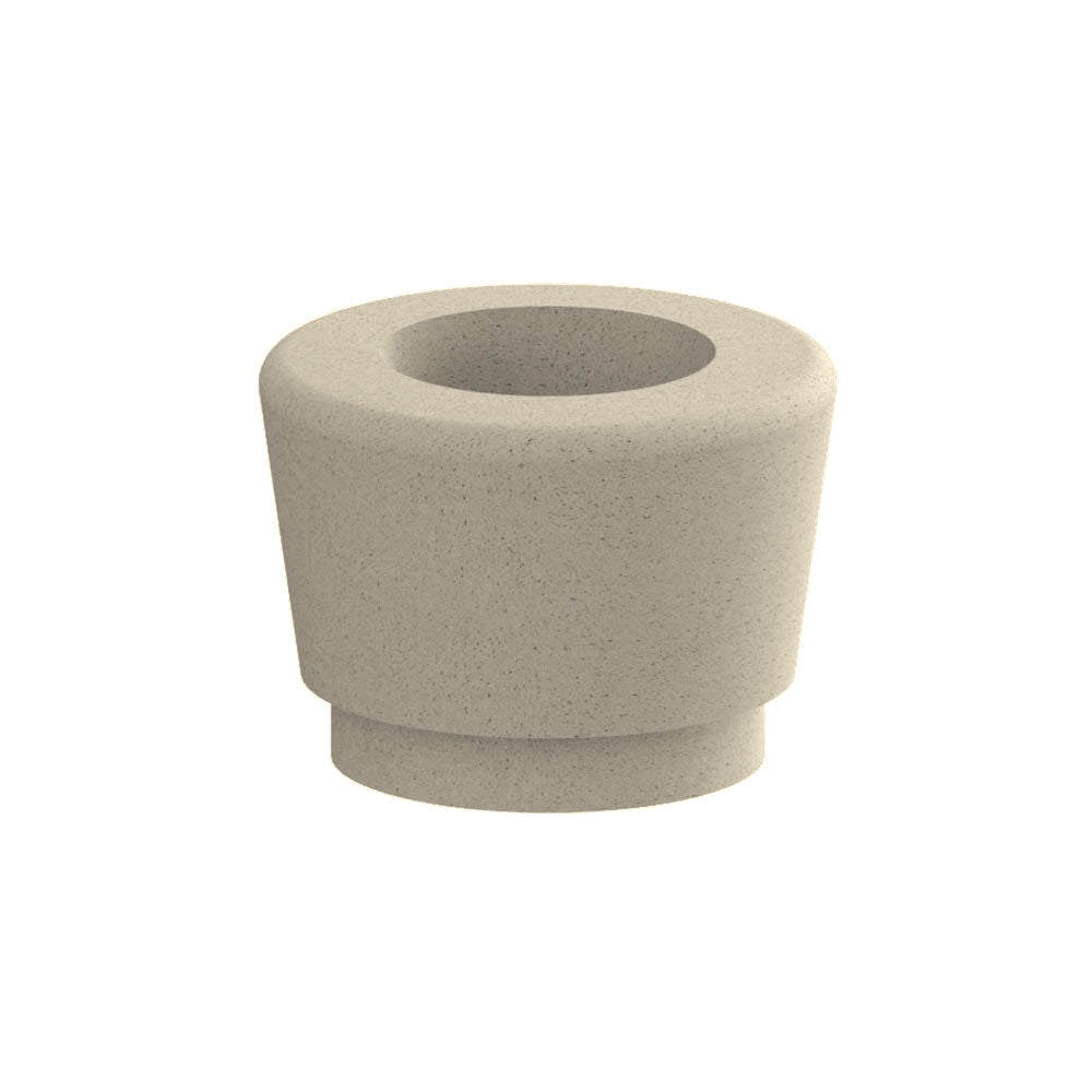 WS9086 Our Town Single Round Planter — Weatherstone — W20 White — digitally rendered color preview