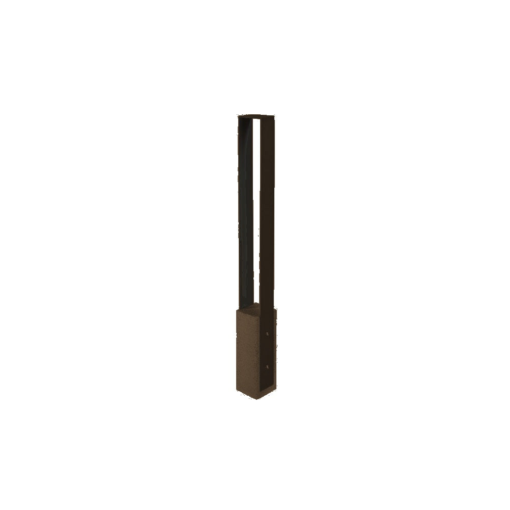 DF6525 Collaboration Vault Bike Bollard - Short/Square — Metal Powder Coat — 10 Bronze — digitally rendered color preview