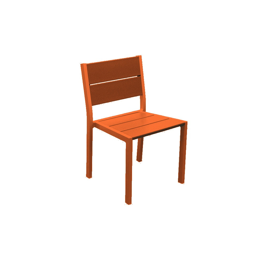 2307 Lorna Dining Chair — Metal Powder Coat — S3 Orange — digitally rendered color preview
