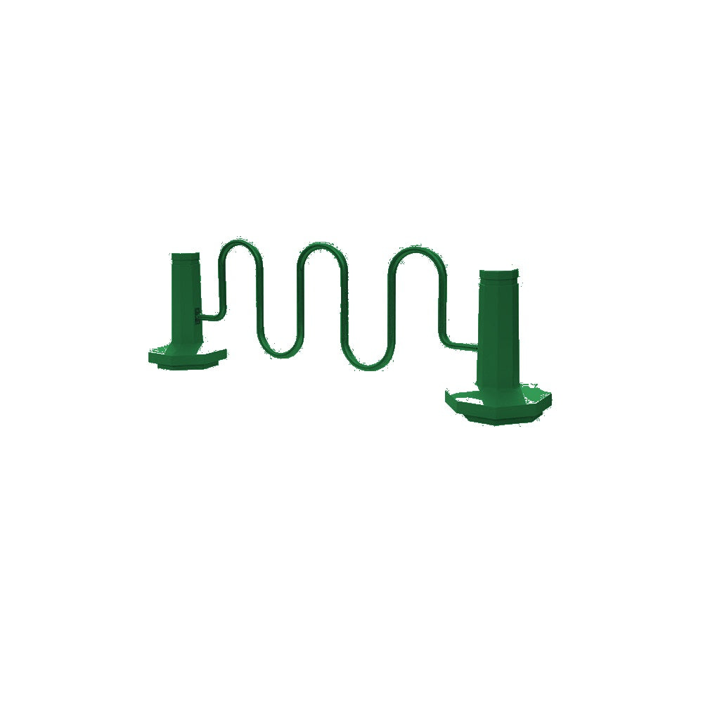 TF7193 Bike Rack Bollard — Metal Powder Coat — 69 Emerald — digitally rendered color preview