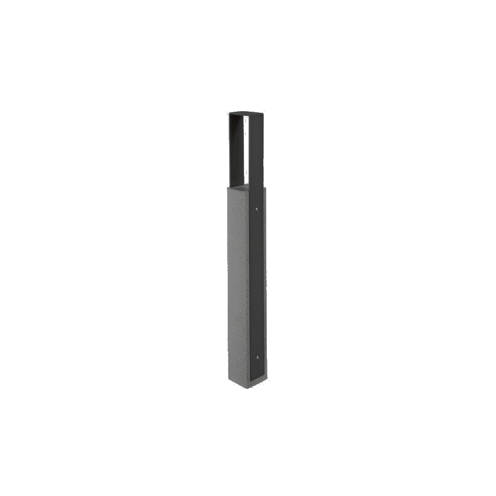 DF6535 Collaboration Vault Bike Bollard - Tall/Square — Weatherstone — W26 Charcoal — digitally rendered color preview