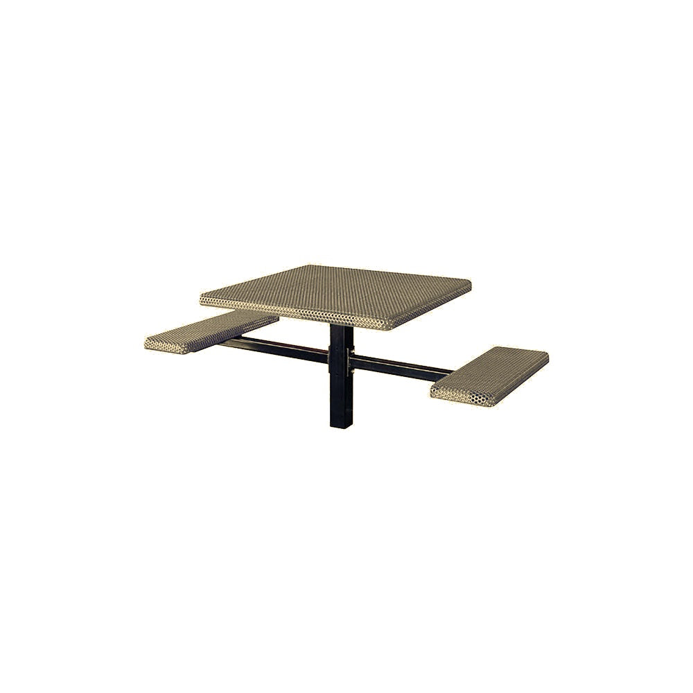 MF1062 Square 2-Bench Inground Mount ADA Compliant Table — Metal Powder Coat — 7 Sand — digitally rendered color preview