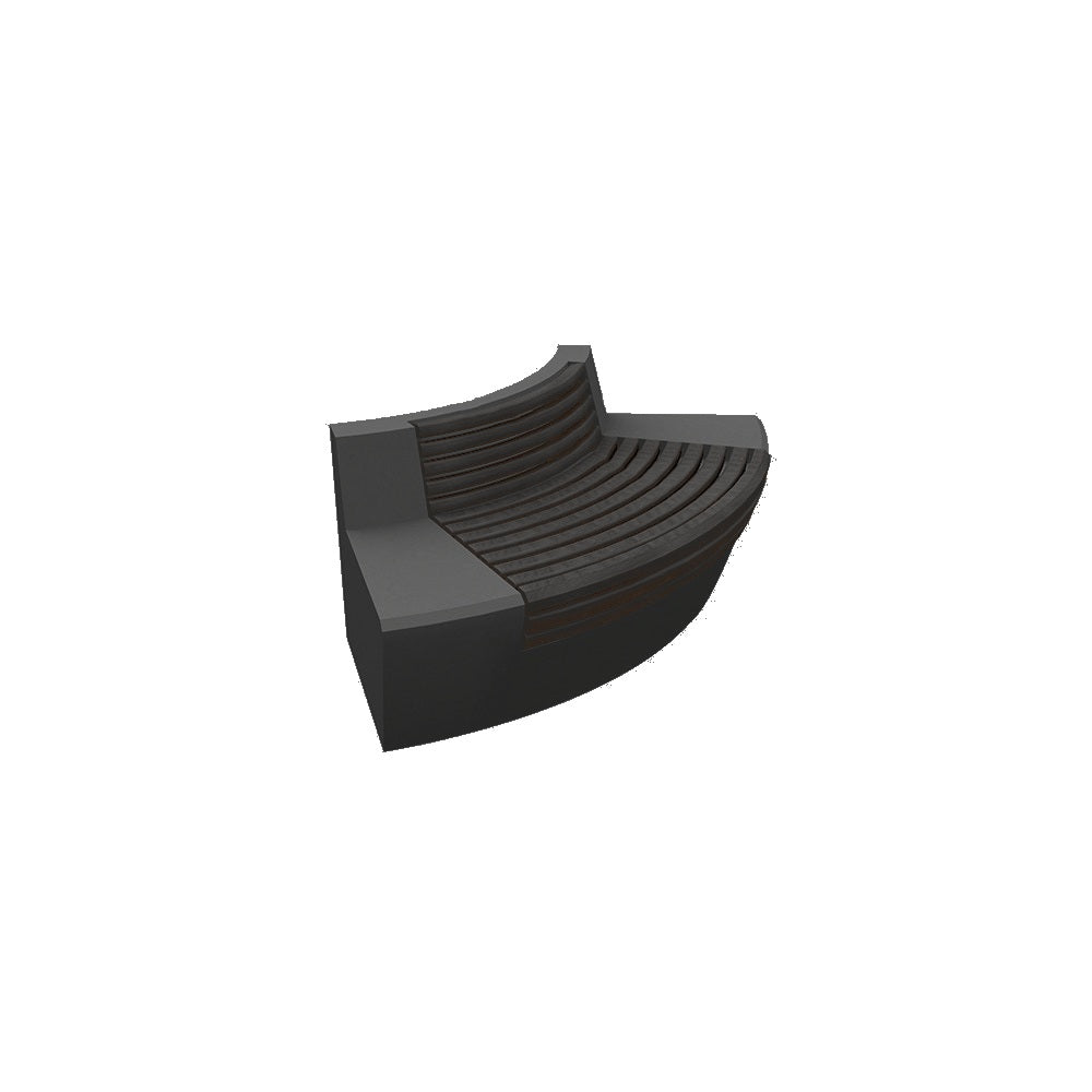 ZB.WL.32 Large Curved Concrete Bench With Seat — Acid Wash — A38 Night — digitally rendered color preview