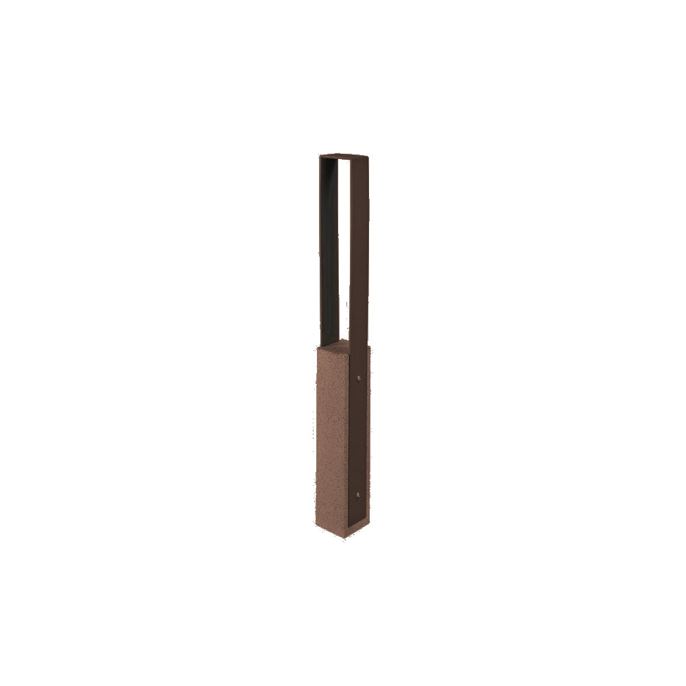 DF6530 Collaboration Vault Bike Bollard - Medium/Square — Weatherstone — W25 Brown — digitally rendered color preview