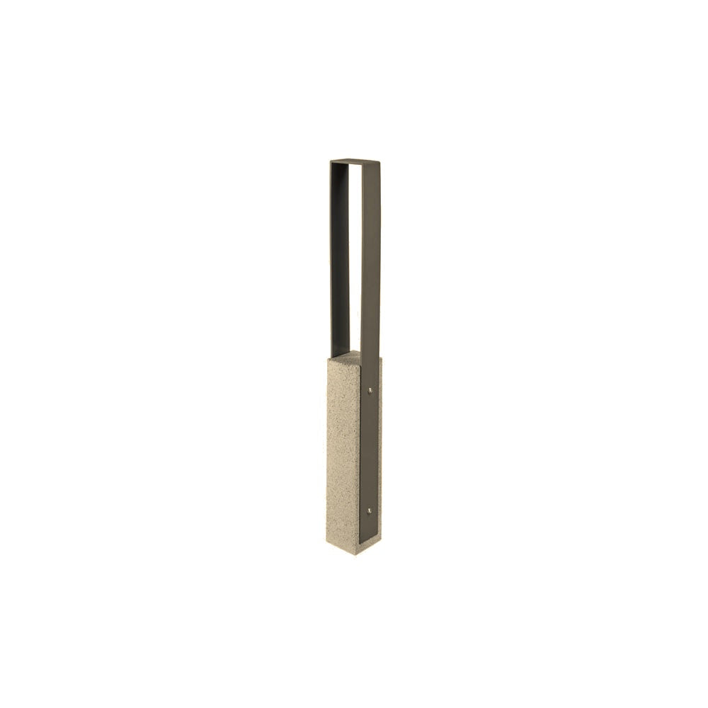 DF6530 Collaboration Vault Bike Bollard - Medium/Square — Acid Wash — A23 Gray — digitally rendered color preview