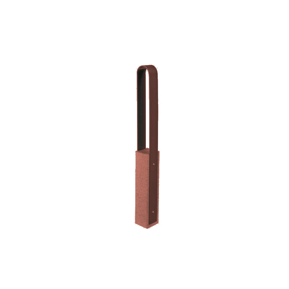 DF6515 Collaboration Vault Bike Bollard - Medium/Rounded — Acid Wash — A24 Brick Red — digitally rendered color preview