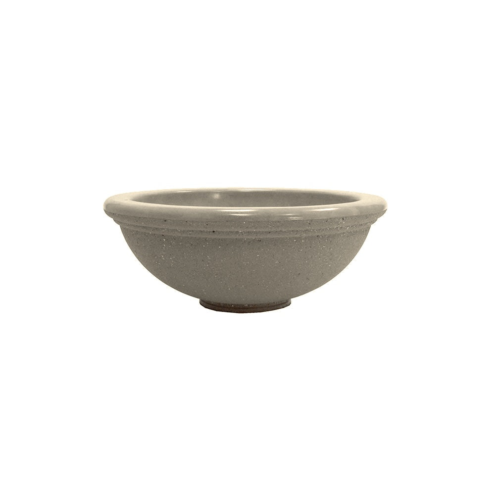 TF4144 Dish Round Concrete Planter — Weatherstone — W20 White — digitally rendered color preview