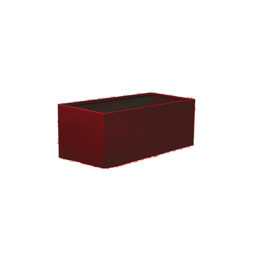 WS510 Aluminum Rectangular Planter — Metal Powder Coat — 2 Red — digitally rendered color preview