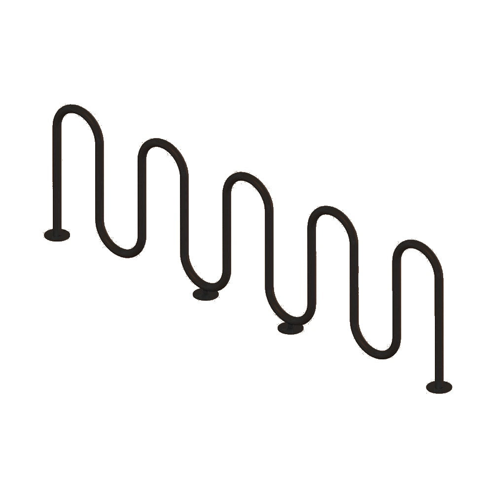 MF9010 Surface Mount 9 Loop Bike Rack — Metal Powder Coat — S45 Brown — digitally rendered color preview