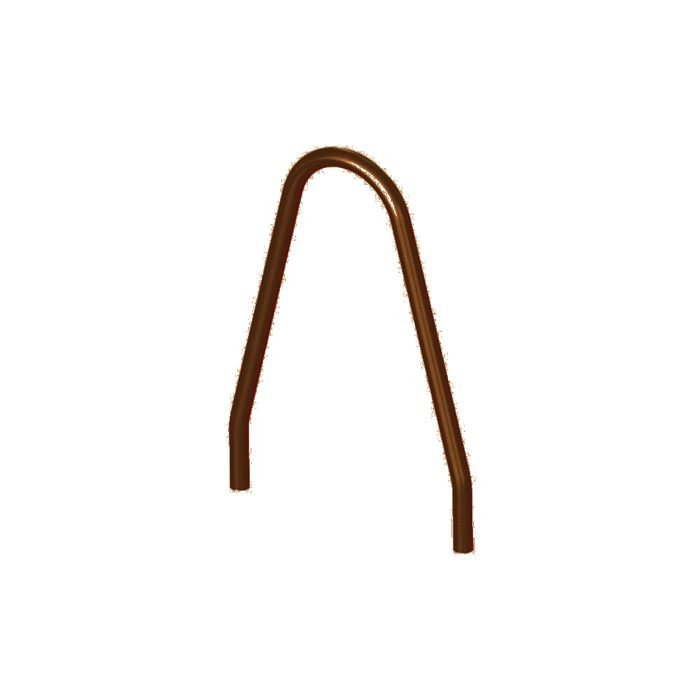 MF9021 Inground Mount Bola Metal Bike Rack — Metal Powder Coat — S14 Clay — digitally rendered color preview