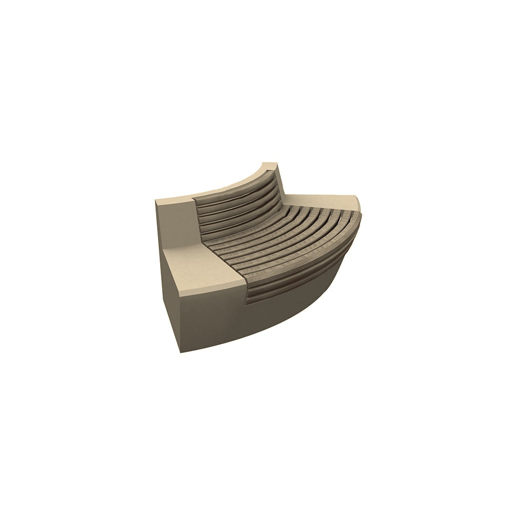 ZB.WL.32 Large Curved Concrete Bench With Seat — Acid Wash — A23 Gray — digitally rendered color preview