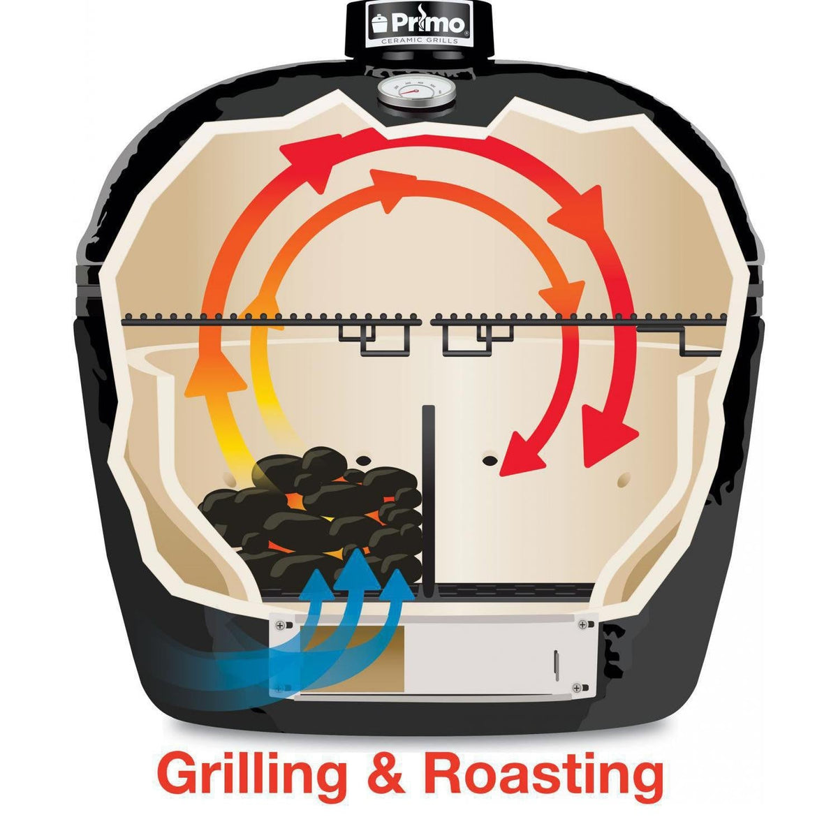 Primo Grills Oval Junior All-In-One Kamado Grill PGCJRC