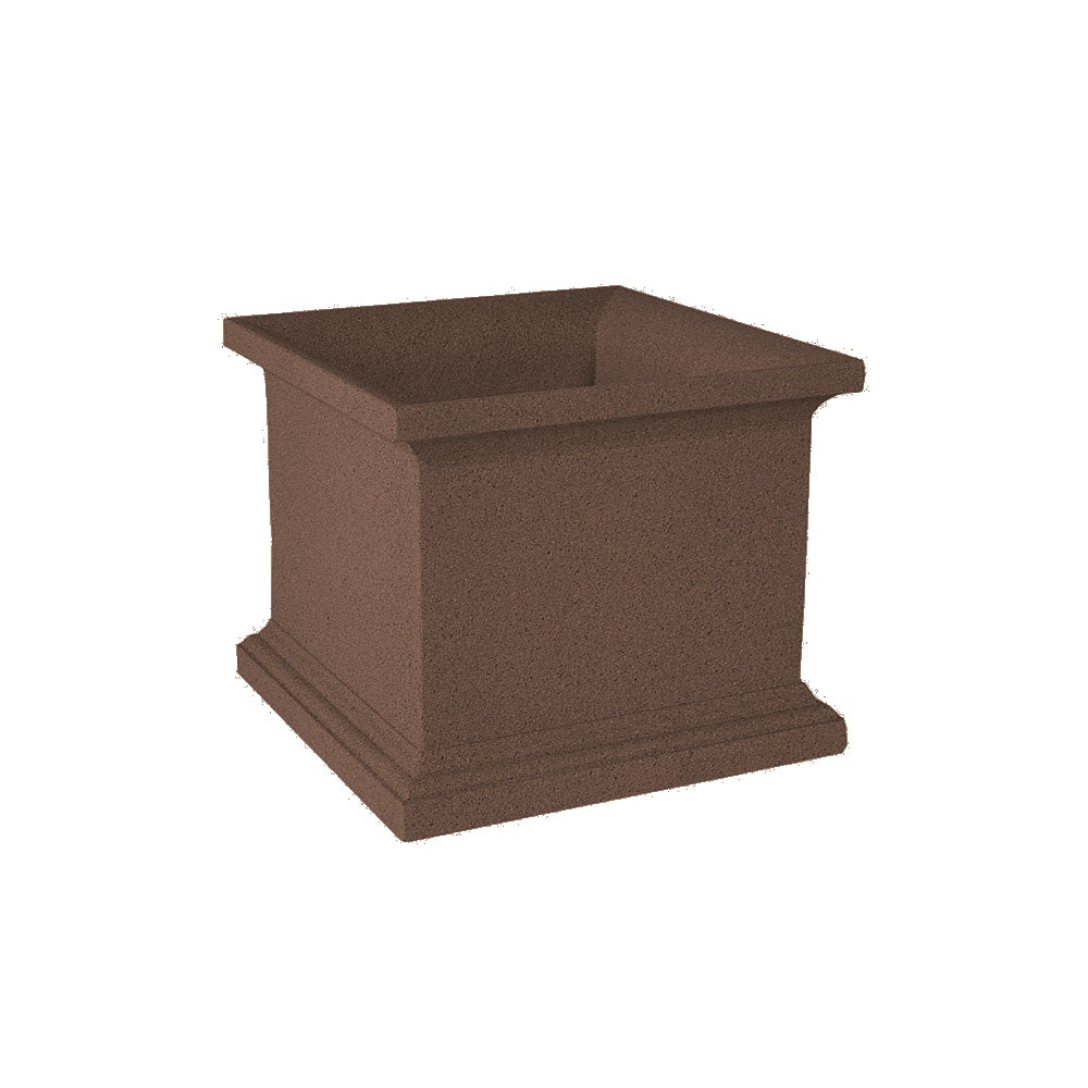 WS440 Square Concrete Planter — Weatherstone — W25 Brown — digitally rendered color preview