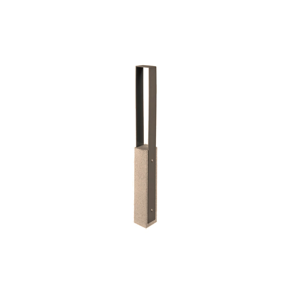 DF6530 Collaboration Vault Bike Bollard - Medium/Square — Acid Wash — A21 Buff — digitally rendered color preview