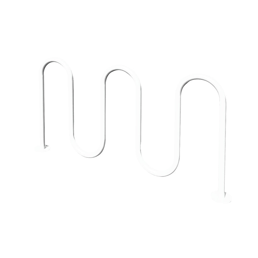 MF9009 Surface Mount 5 Loop Bike Rack — Metal Powder Coat — 9 White — digitally rendered color preview