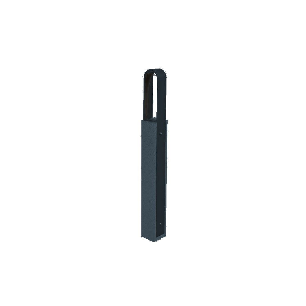 DF6520 Collaboration Vault Bike Bollard - Tall/Rounded — Metal Powder Coat — 126 Charcoal — digitally rendered color preview