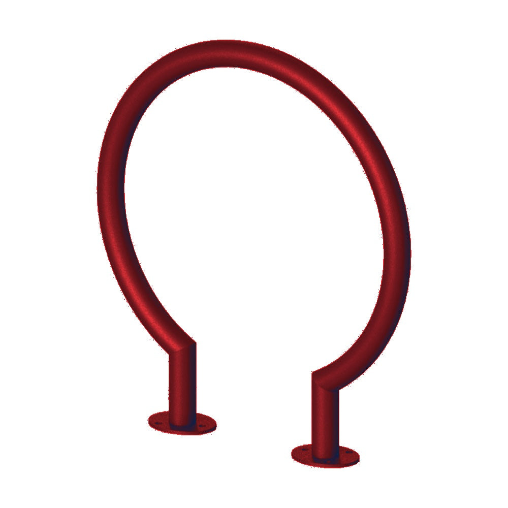 MF9022 Surface Mount Circle Bike Rack — Metal Powder Coat — 2 Red — digitally rendered color preview