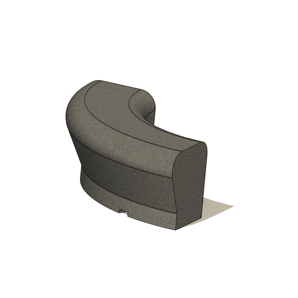 ZB.CA.01 Castricum Concrete Bench — Acid Wash — A20 White — digitally rendered color preview