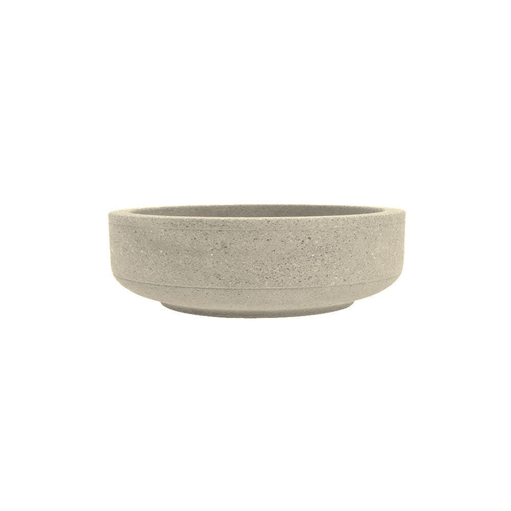 TF4105 Form Round Concrete Planter — Acid Wash — A20 White — digitally rendered color preview