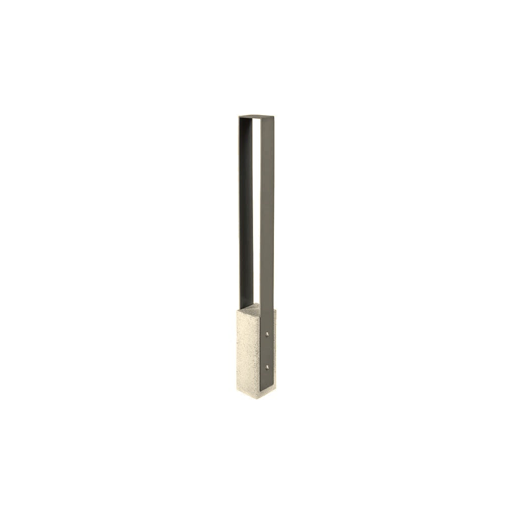 DF6525 Collaboration Vault Bike Bollard - Short/Square — Weatherstone — W20 White — digitally rendered color preview