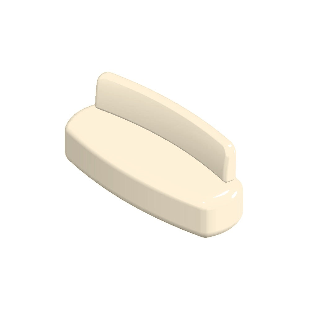 ZB.AR.08 Oval Concrete Bench With Backrest — Weatherstone — W20 White — digitally rendered color preview