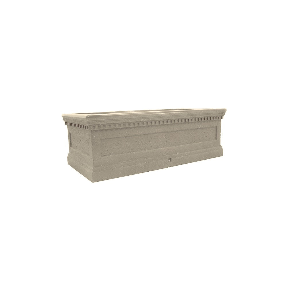TF4238 Colonial Rectangular Concrete Planter — Weatherstone — W20 White — digitally rendered color preview