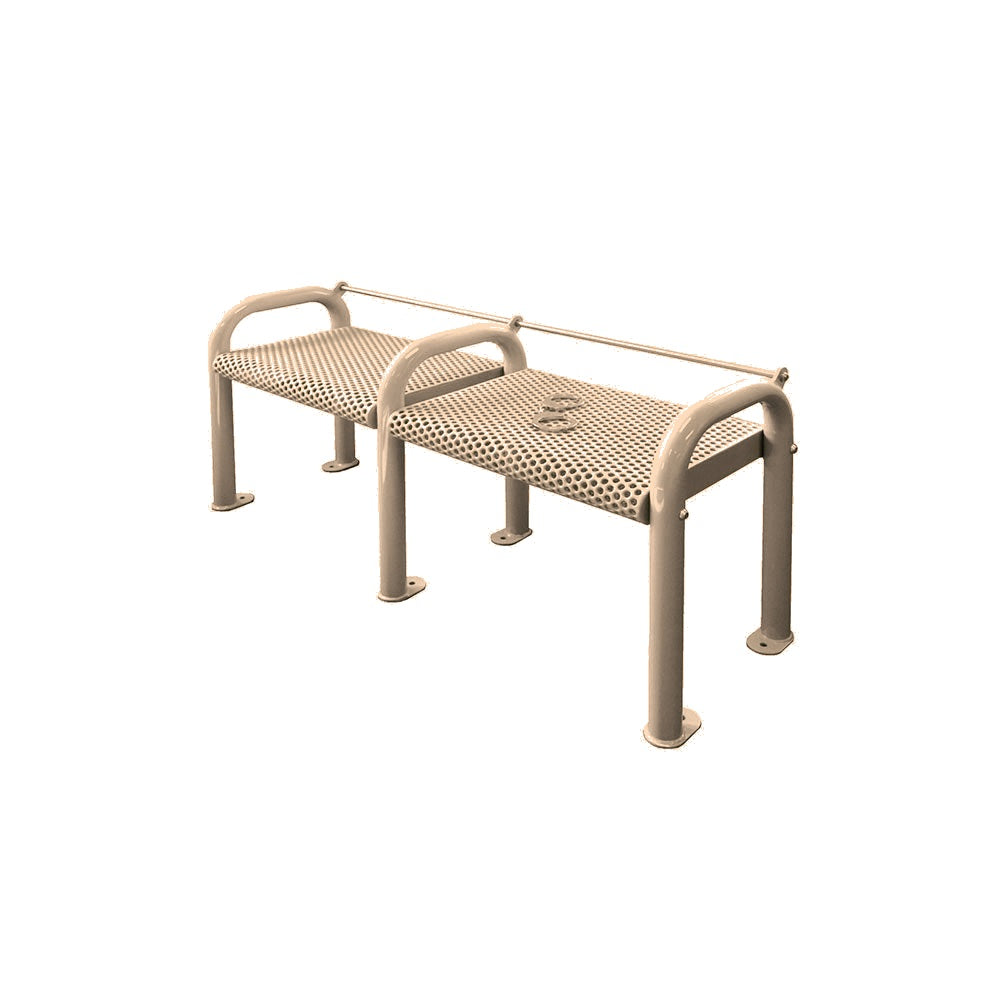 MF2080 Detention Bench — Metal Powder Coat — S44 Putty — digitally rendered color preview
