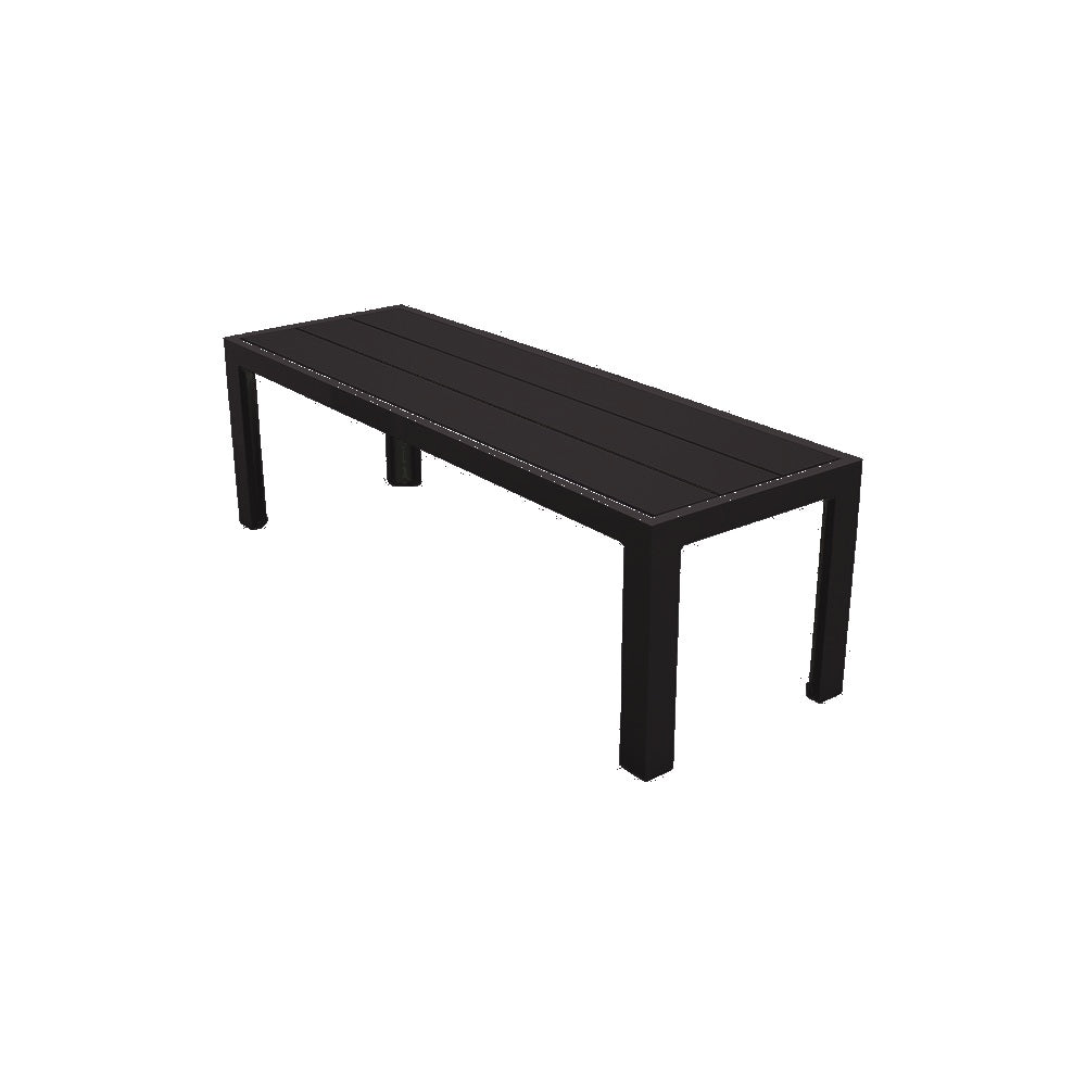 2229 Urban Dining Bench — Metal Powder Coat — 8 Black — digitally rendered color preview