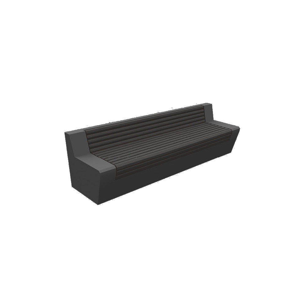 ZB.WL.34 Large Concrete Bench With Seat — Weatherstone — W38 Night — digitally rendered color preview
