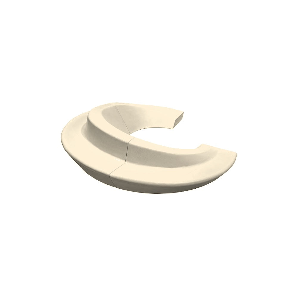 DF5510 Collaboration Nest Bench — Weatherstone — W20 White — digitally rendered color preview