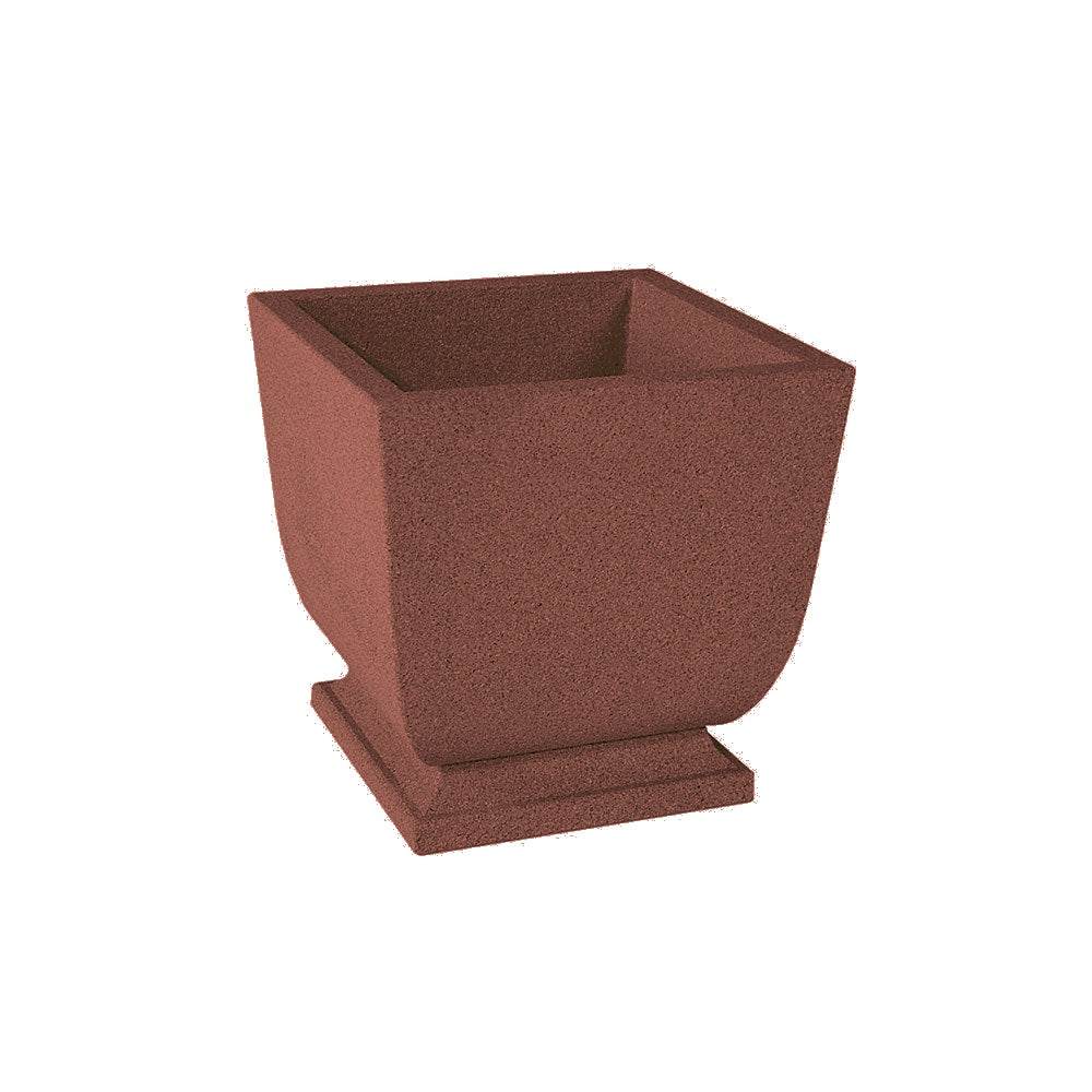 WS450 Square Concrete Planter — Acid Wash — A24 Brick Red — digitally rendered color preview
