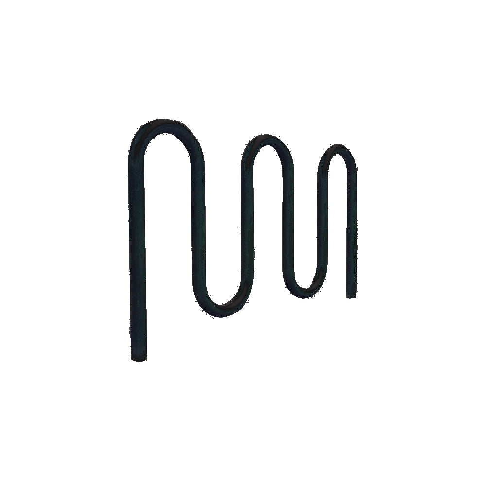 MF9012 Inground Mount 5 Loop Bike Rack — Metal Powder Coat — 8 Black — digitally rendered color preview