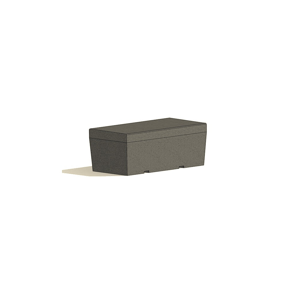 ZB.PR.06 Parlement Right End Concrete Bench — Acid Wash — A20 White — digitally rendered color preview