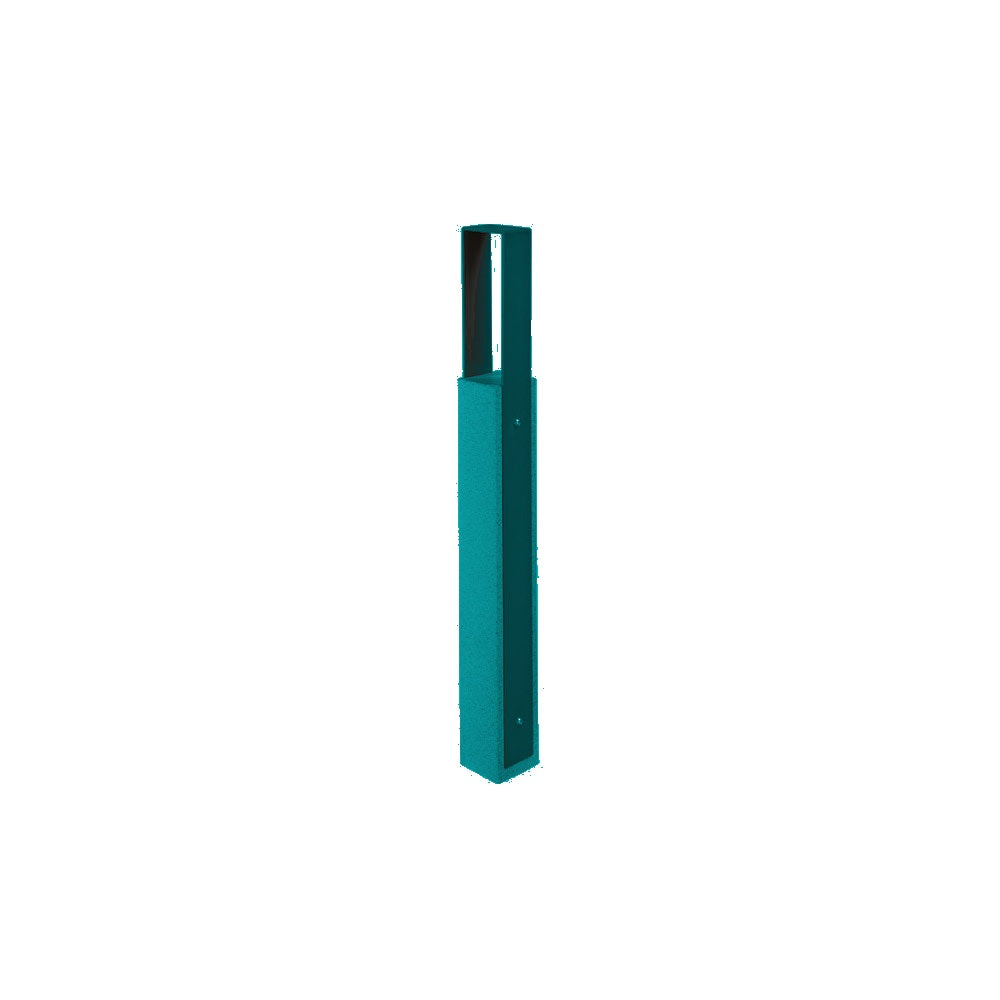 DF6535 Collaboration Vault Bike Bollard - Tall/Square — Metal Powder Coat — S8 Teal — digitally rendered color preview