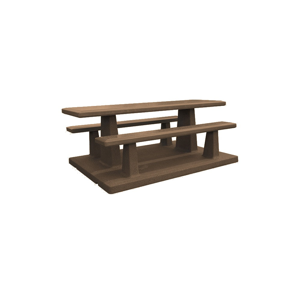 TF3215 Concrete Picnic Table Set with Concrete Base — Weatherstone — W22 Sand — digitally rendered color preview