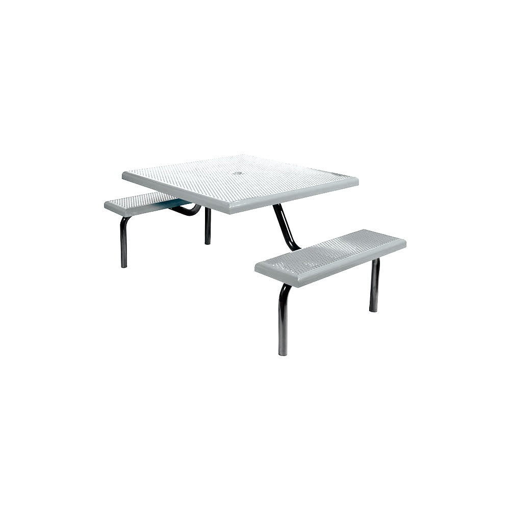 MF1022 Square Modular 2-Bench ADA Table — Metal Powder Coat — 9 White — digitally rendered color preview