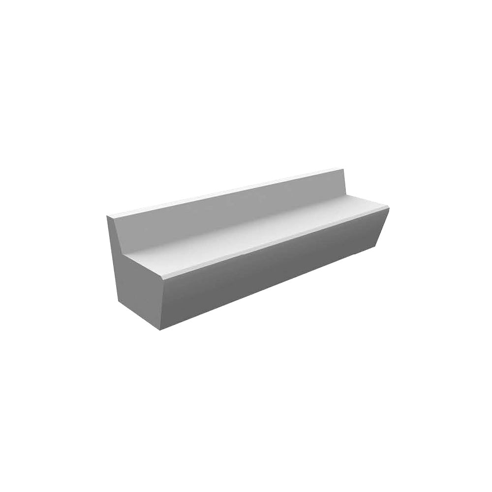 ZB.WL.33 Large Concrete Bench — Acid Wash — A31 Fog — digitally rendered color preview
