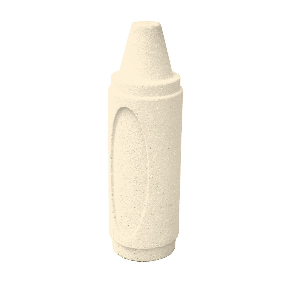 TF6310 Crayon Concrete Bollard — Weatherstone — W20 White — digitally rendered color preview