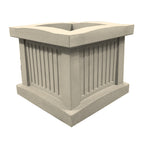 WS404 Prairie Square Concrete Planter — Weatherstone — W20 White — digitally rendered color preview