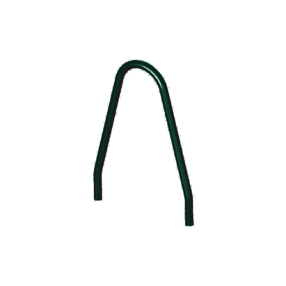 MF9021 Inground Mount Bola Metal Bike Rack — Metal Powder Coat — S29 Green — digitally rendered color preview