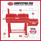 Char-Griller Competition Pro Offset Smoker Charcoal Grill 8125
