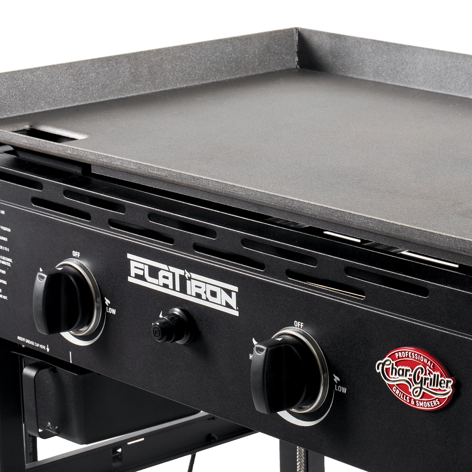 Char-Griller Flat Iron 2-Burner Gas Griddle with Lid 8128