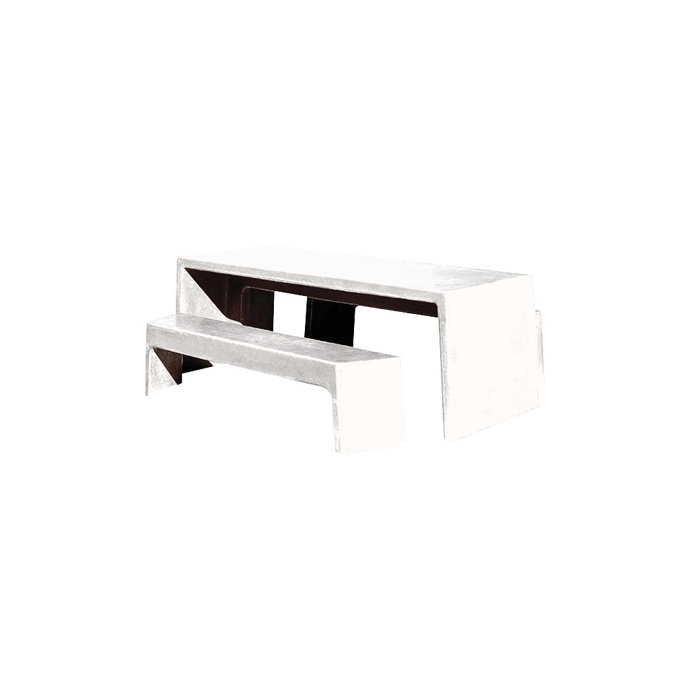 TF3200 Free-Standing 2 Bench Concrete Table Set — Premium Acid Wash Stain — S30 Star — digitally rendered color preview