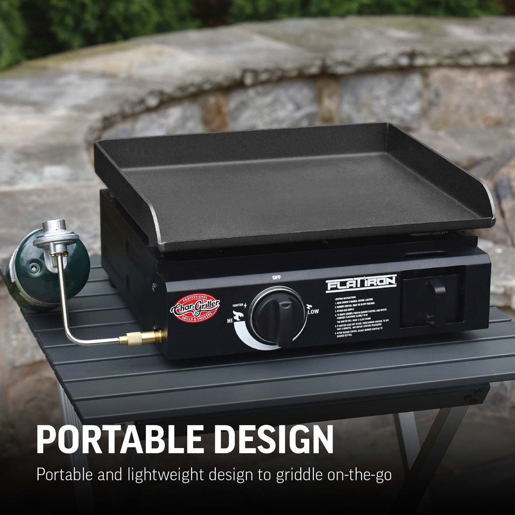 Char-Griller Flat Iron Portable 17-Inch Gas Griddle 8217