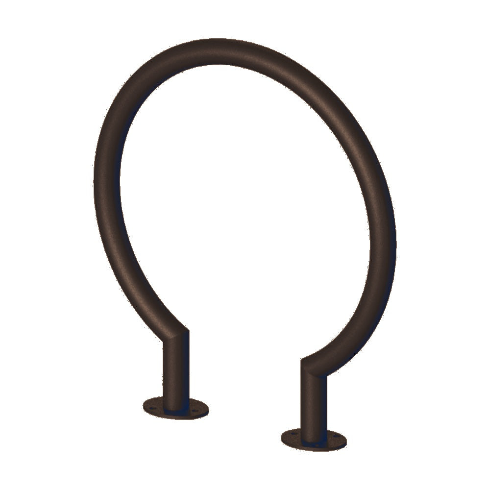 MF9022 Surface Mount Circle Bike Rack — Metal Powder Coat — S45 Brown — digitally rendered color preview