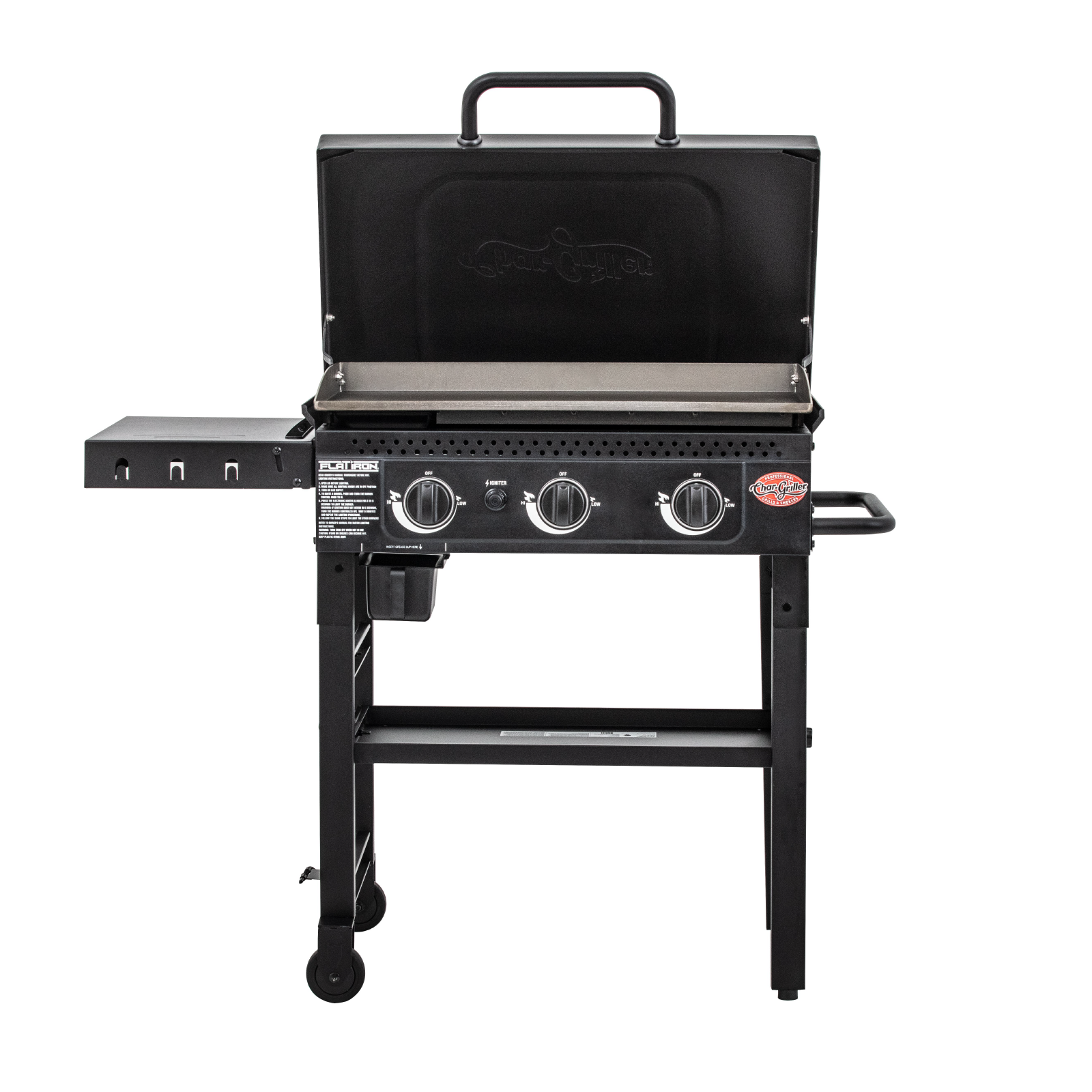 Char-Griller Flat Iron 3-Burner Gas Griddle Black