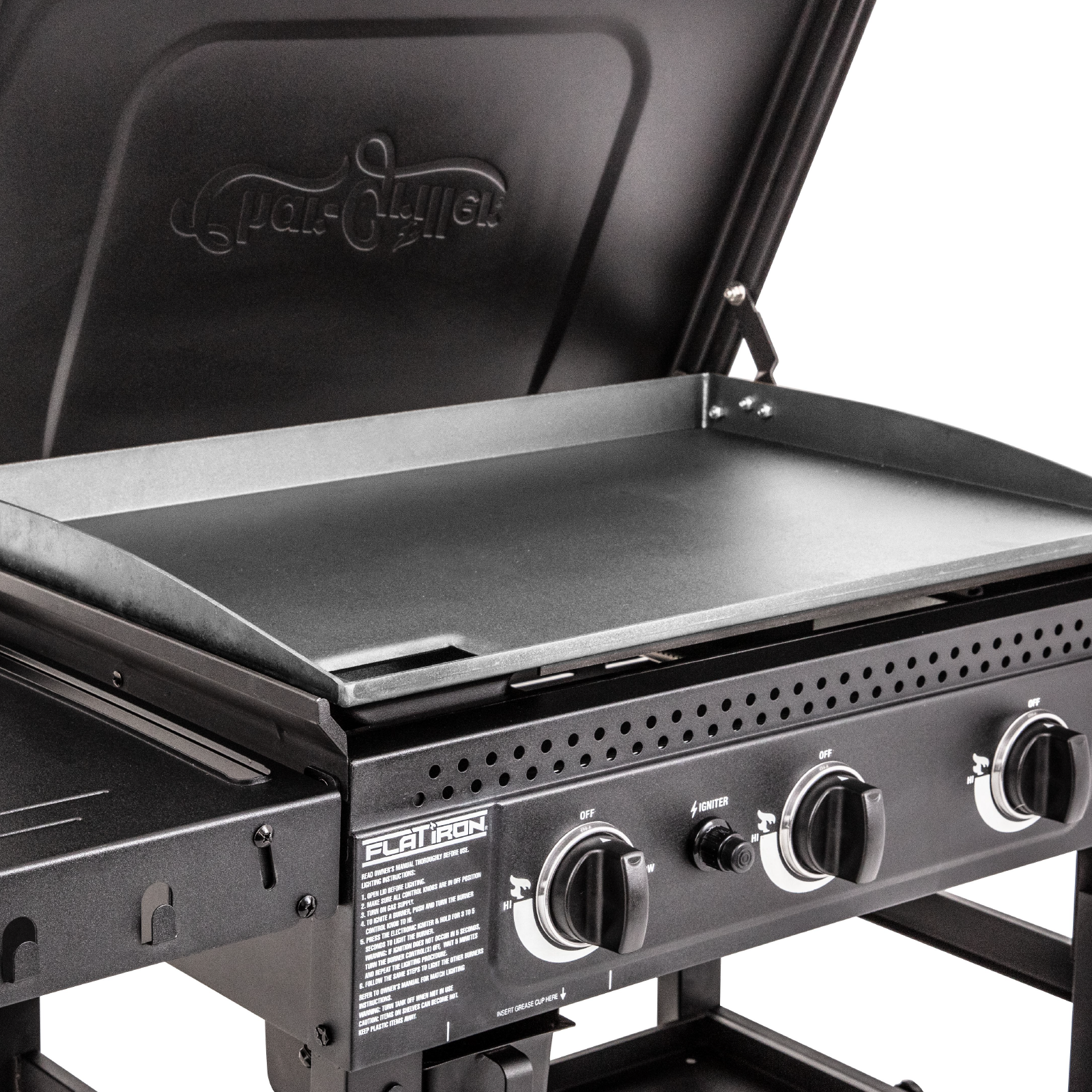 Char-Griller Flat Iron 3-Burner Gas Griddle Black